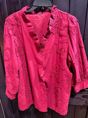 Floral Embroidered red 25Blouse